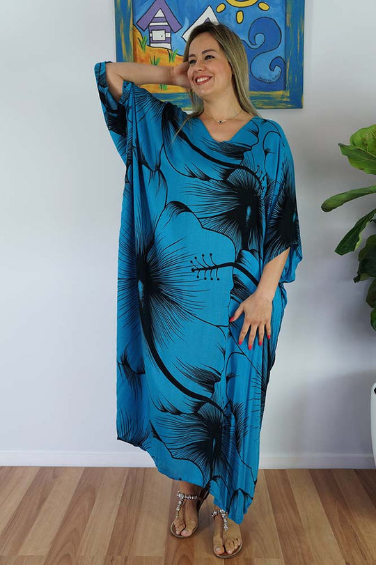 Rayon Maya Kaftan Dress One Size Fits All 16 to 26