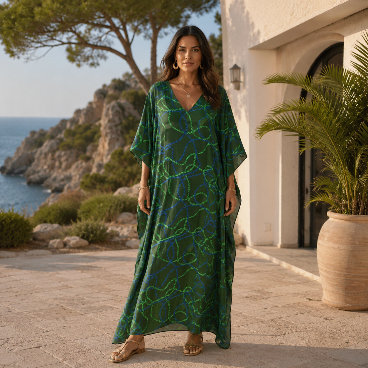 Maya Greekesa Cotton Kaftan Dress - Sizes Available AU 12-30