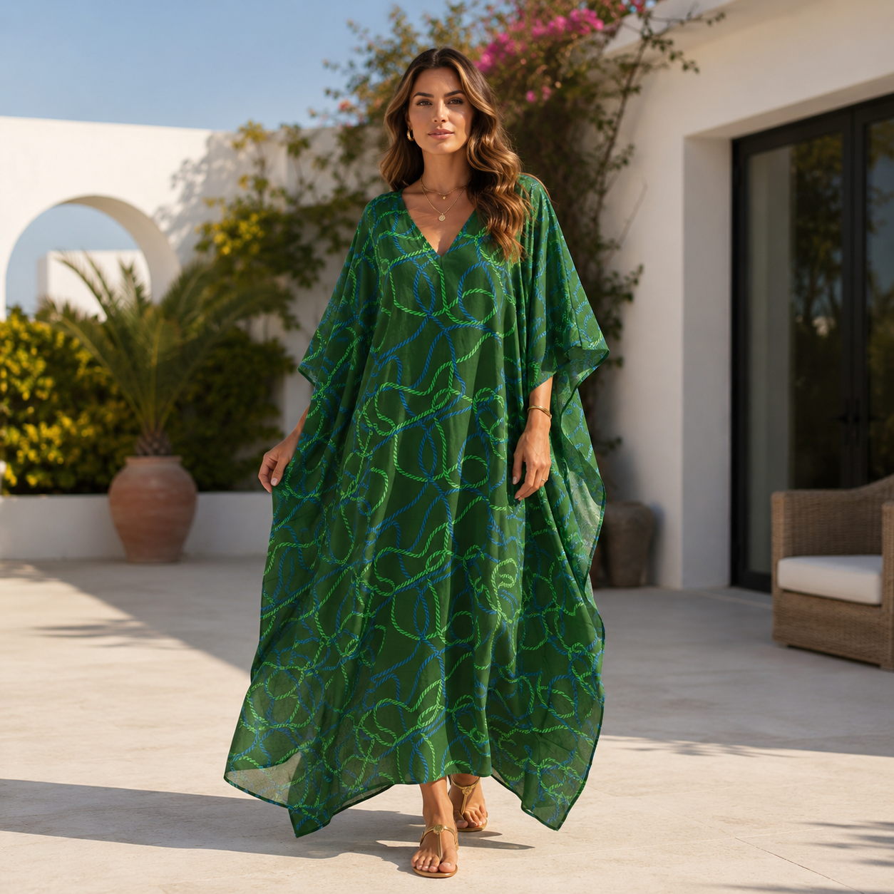 Maya Greekesa Cotton Kaftan Dress - Sizes Available AU 12-30