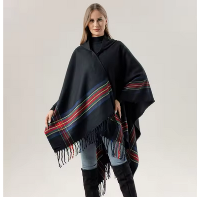 DEIA Oversized Poncho cape shawl wrap with hood