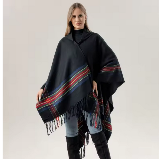 DEIA Oversized Poncho cape shawl wrap with hood