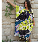 Maya Diosa - Tropical Cotton Rayon Maxi Kaftan Dress