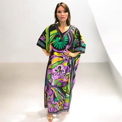 Tropical cotton rayon Kaftan Sizes Available AU 22-32