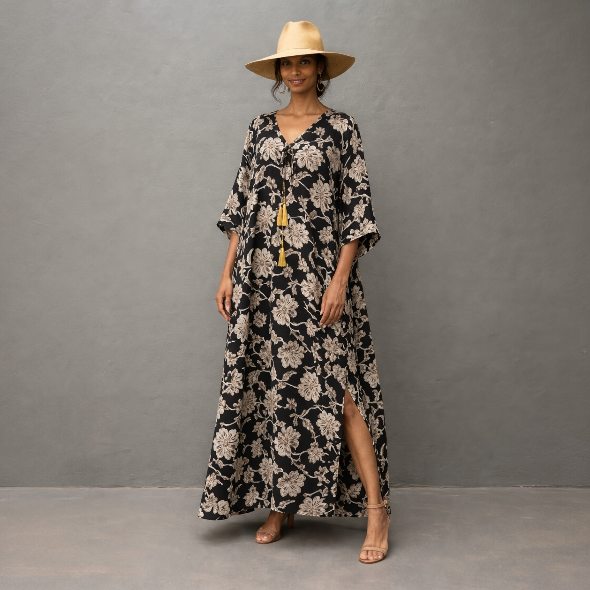 Maya MESA Black Boho kaftan - Sizes Available AU 16-30