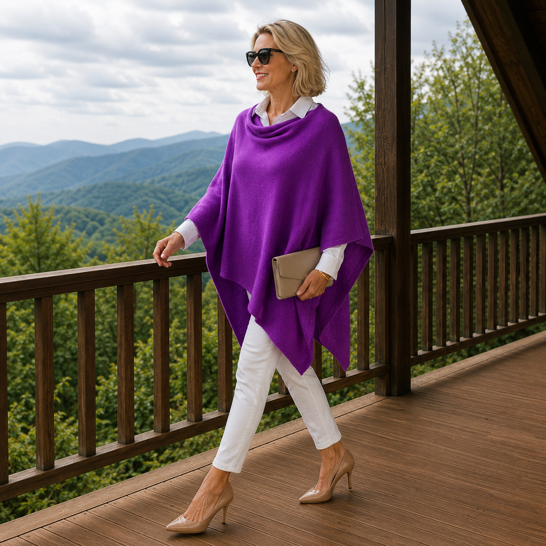 Julian Maya 100% Cashmere Oversized Poncho-10 colours available