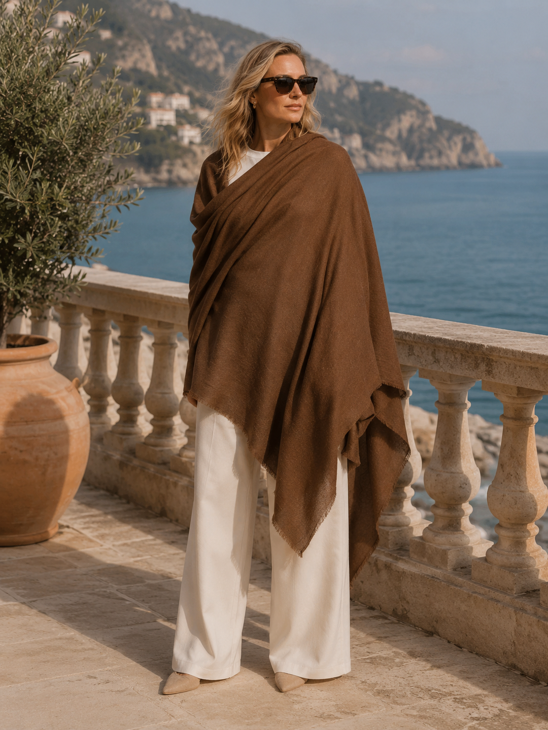 Julian Oversized handwoven pure cashmere scarf
