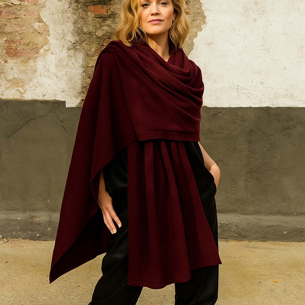 Burgundy 100% Cashmere 2 ply Julian Wrap/ Scarf-Extra Large