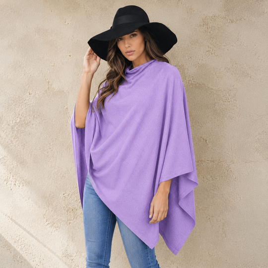 Mklane Julian 100% Cashmere Oversized Poncho Lilac