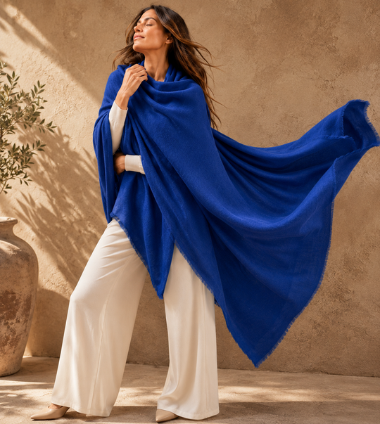 Mklane Luxe Julian Oversized handwoven pure cashmere Travel Wrap- More Colour Available