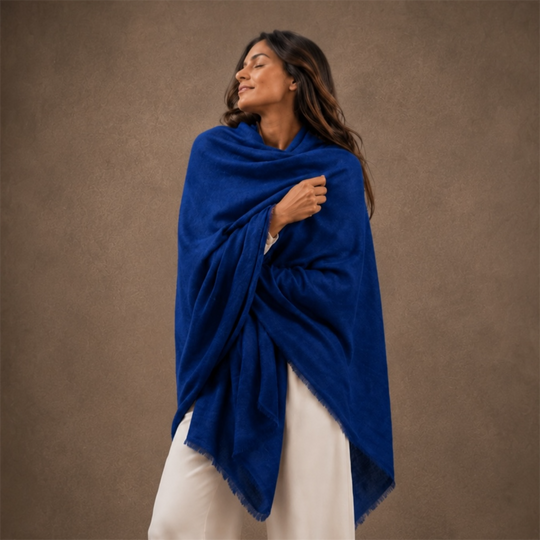 Mklane Luxe Julian Oversized handwoven pure cashmere Travel Wrap- More Colour Available