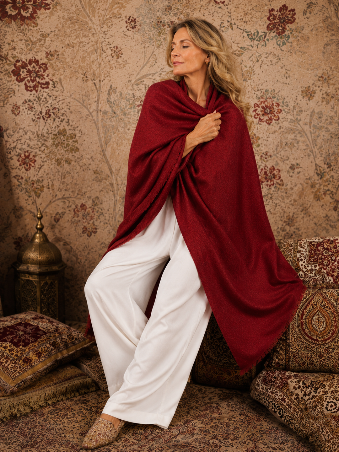 Mklane Luxe Julian Oversized handwoven pure cashmere Travel Wrap- More Colour Available