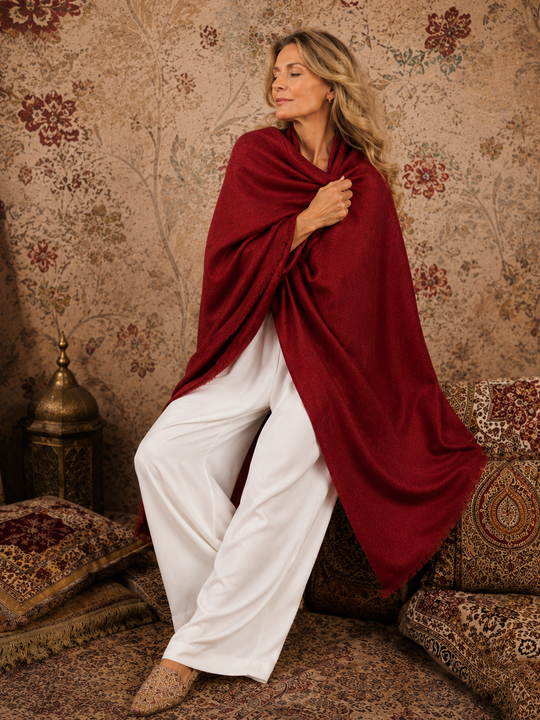 Mklane Luxe Julian Oversized handwoven pure cashmere Travel Wrap- More Colour Available