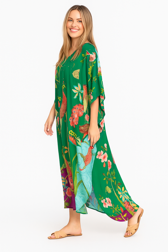 Royals Maya Resort Wear Kaftan-Front tie with Bling.Sizes Available AU 16-28