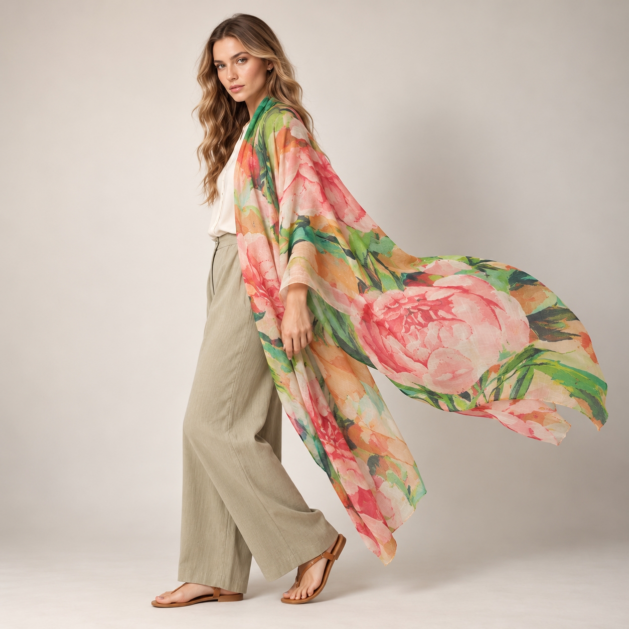 Cashmere Printed Wearable art Julian Ultralight Scarf-More Designs Available
