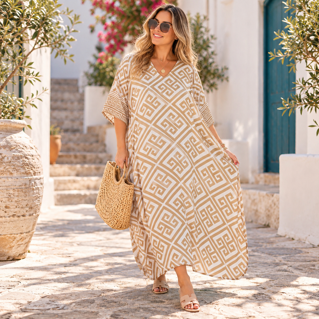 Maya Taupe Kaftan One Size Fits All AU 12-26