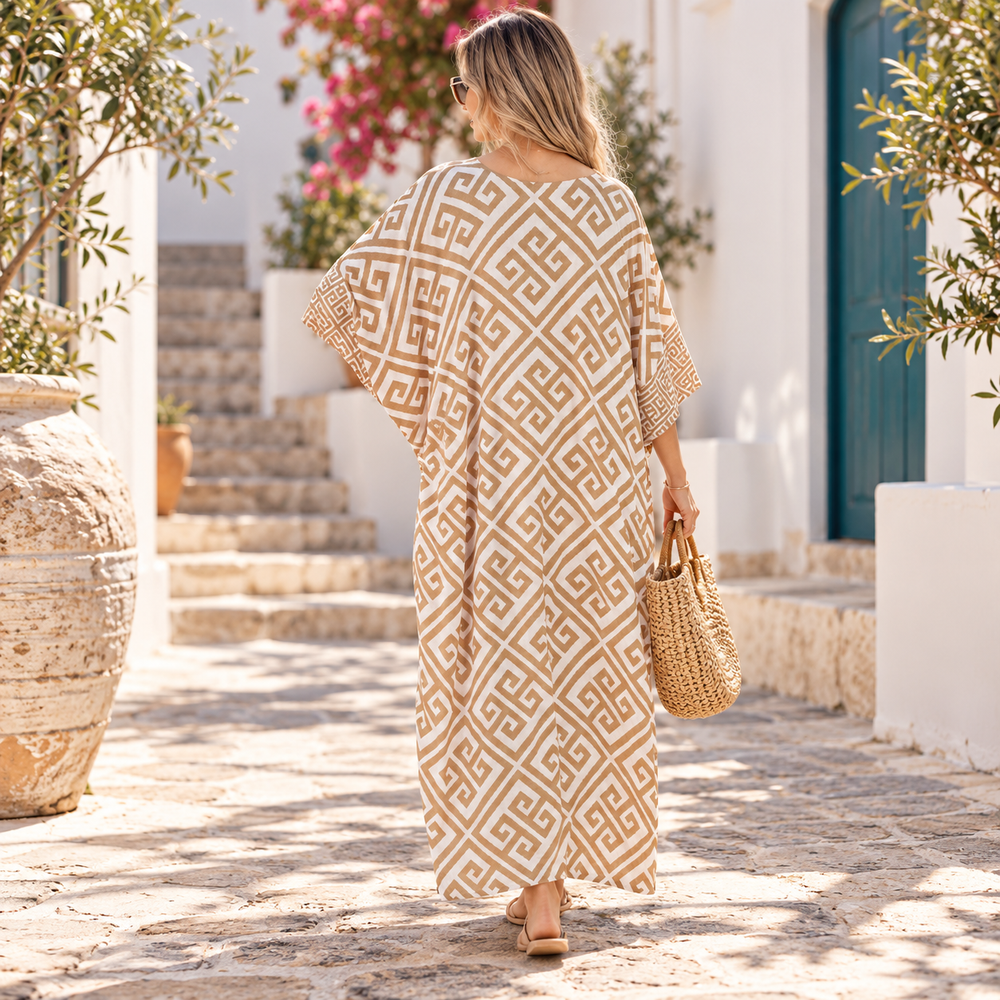 Maya Taupe Kaftan One Size Fits All AU 12-26