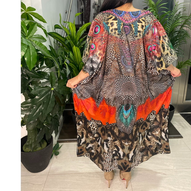 Animal safari kaftan Embellished