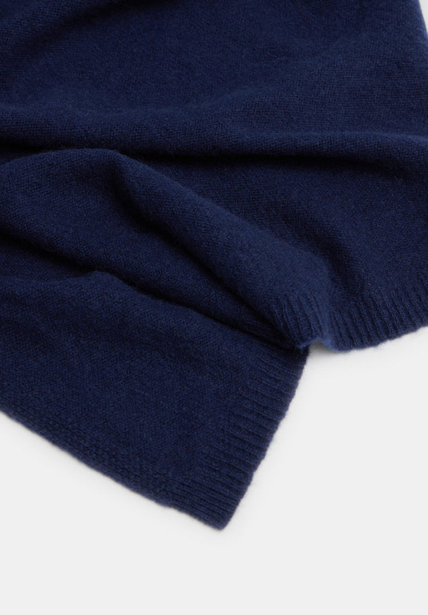 Midnight Blue 100% Cashmere 2 ply Large knitted Julian Wrap/ Scarf