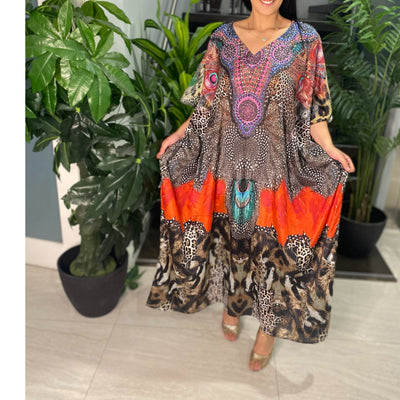 Animal safari kaftan Embellished