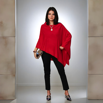 Women’s Pure Cashmere Red Oversized Julian Poncho