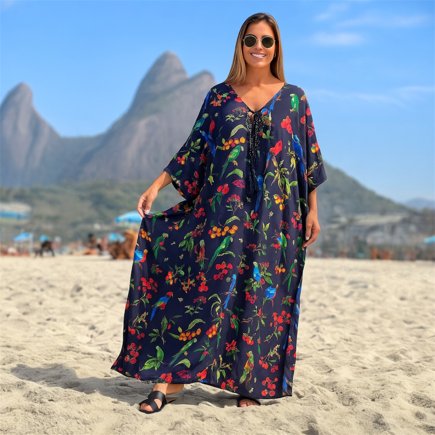 Coco Bella Silk Blue Senorita Milano kaftan 12-20