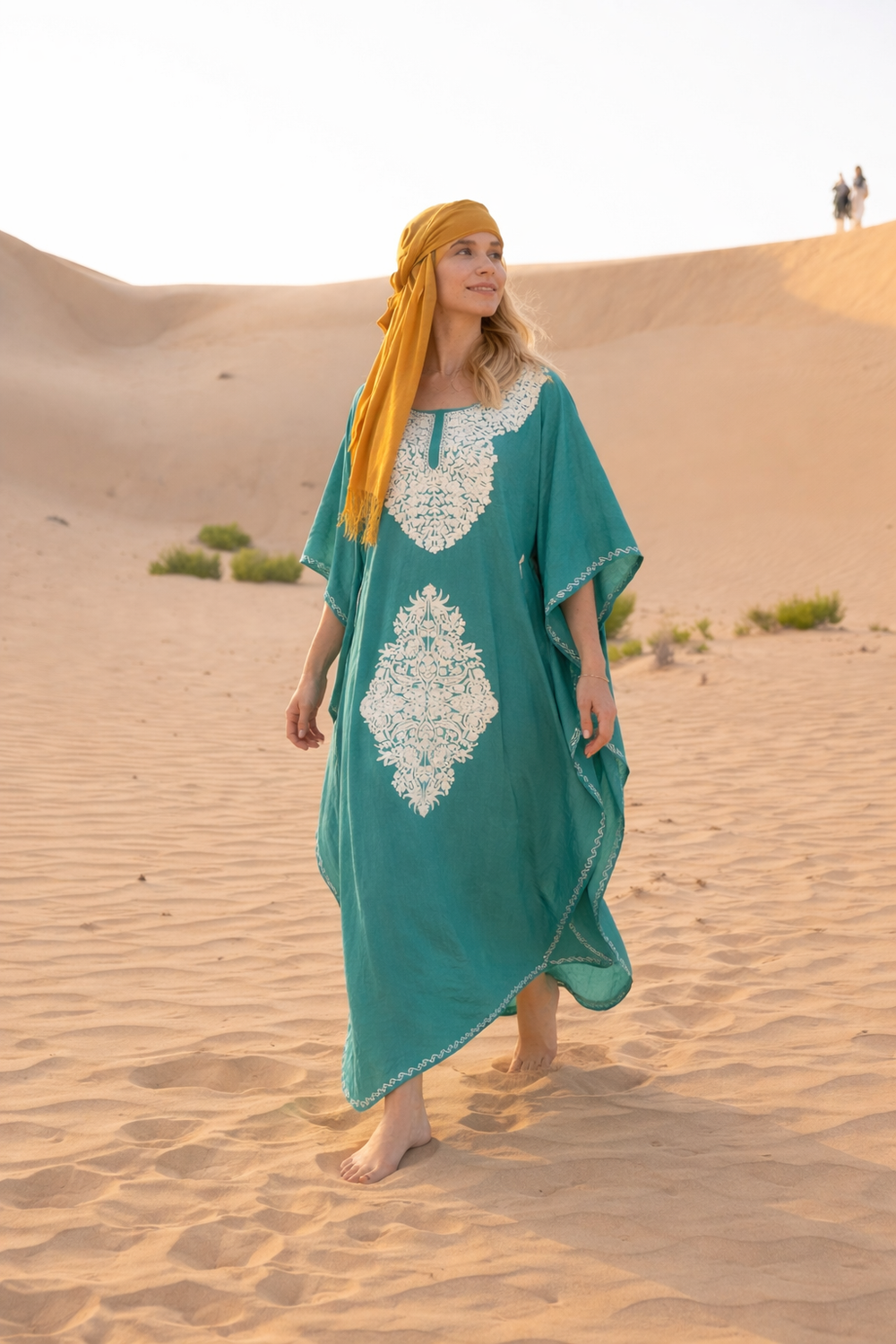 Mia Embroidered Cotton Kaftan -O/S AU 10-18