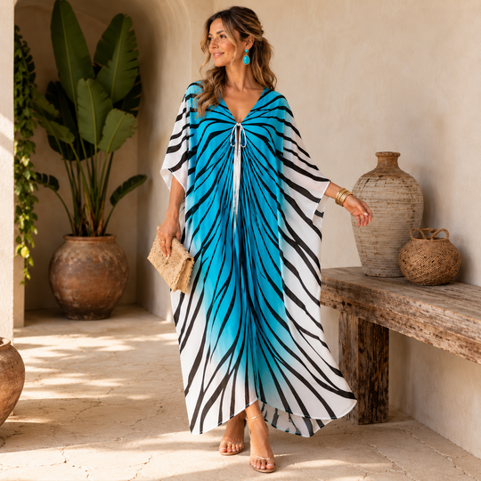 Luxe Silk White Coco Bella Kaftan. Sizes Available AU 14-28