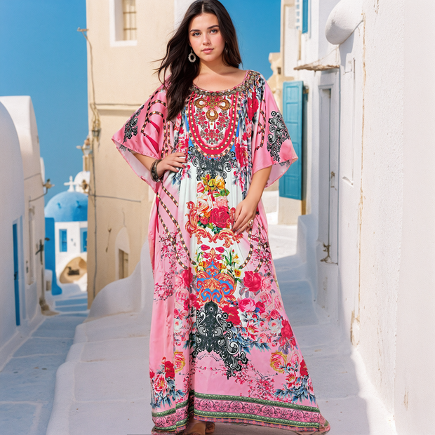 Pink Embellished Maya kaftan AU 12-26