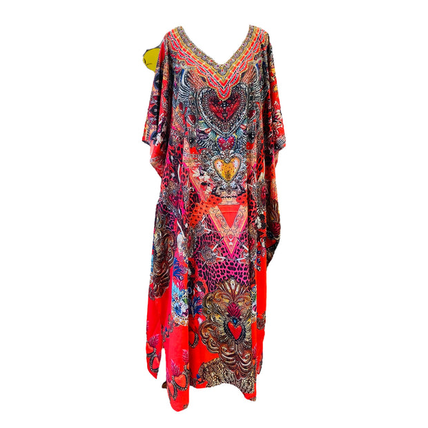 Handcrafted Silk Mix Bling Kaftan – Maya Statement Piece Tunic