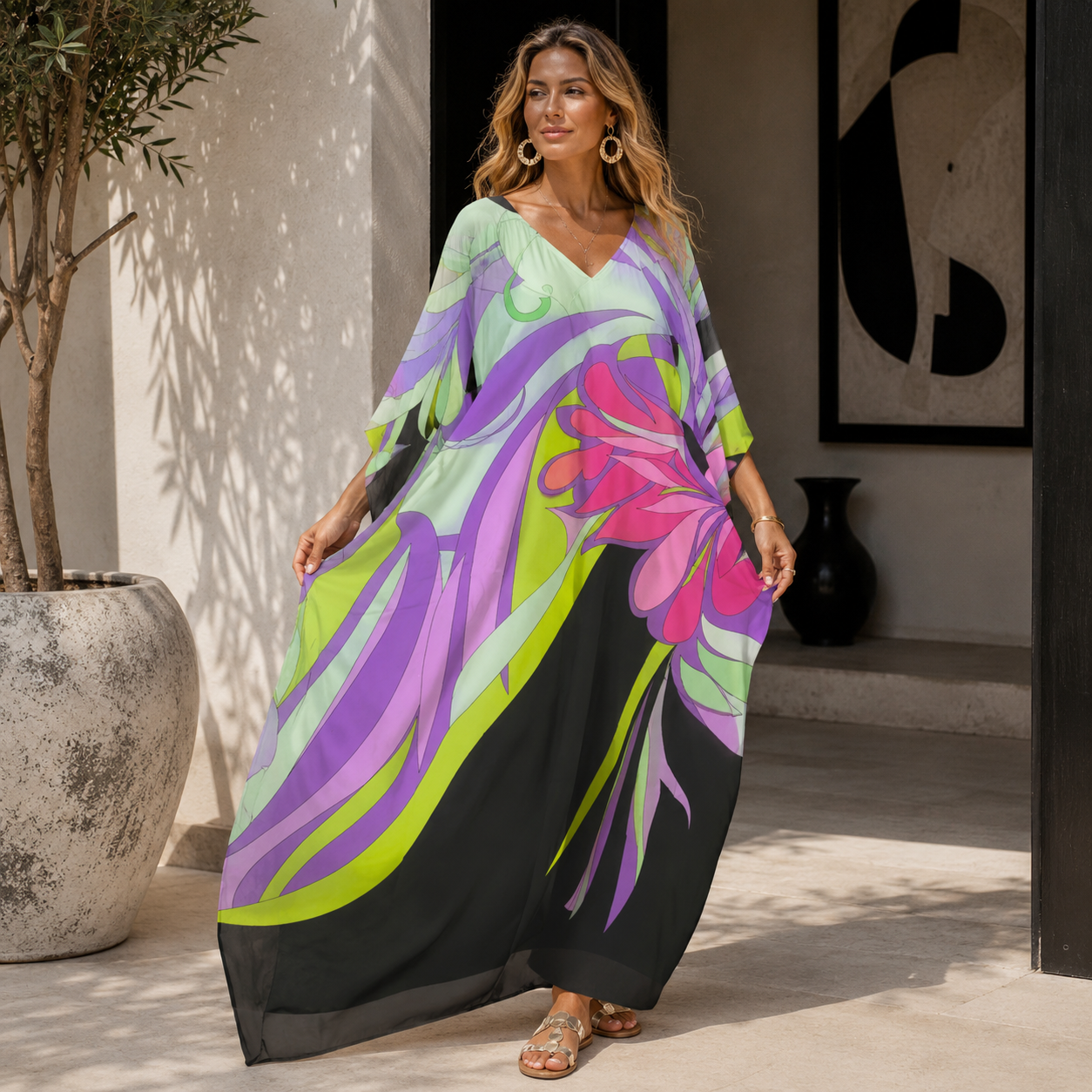 Maya Tropical Breezy Rayon Luxury-Aelema -Sizes Available-AU 12-30