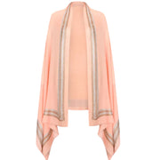 Peach brown Julian Cashmere & Swarovski wrap shawl