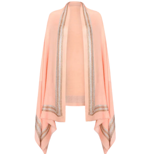 Peach brown Julian Cashmere & Swarovski wrap shawl