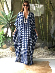 Blue Polka Dots Coco Bella Kaftan Resort Wear