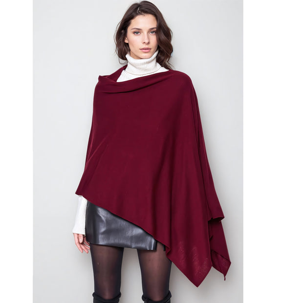 Burgundy Julian Pure cashmere wool poncho