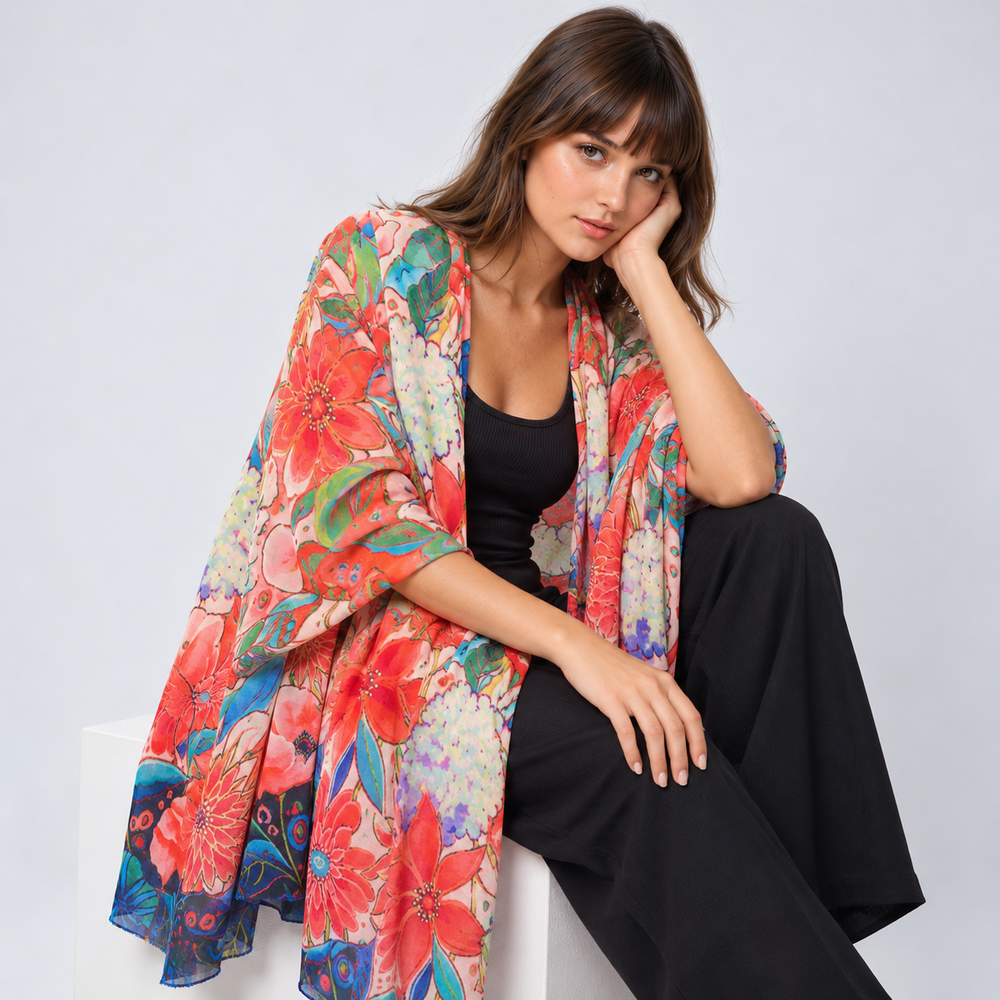 Mklane Cashmere Ultra fine Julian Scarf /Wrap-Artisans Canvas