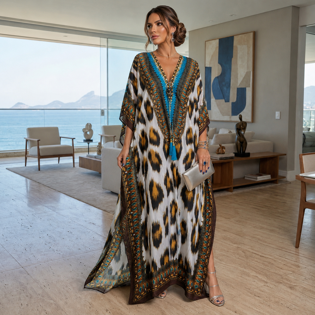 Coco Bella Footprints Brown  Kaftan 12-20