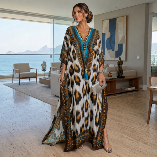 Coco Bella Footprints Brown  Kaftan 12-20