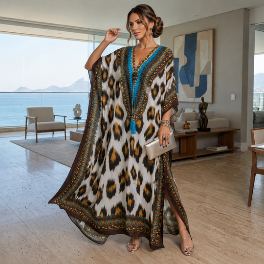 Coco Bella Footprints Brown  Kaftan 12-20