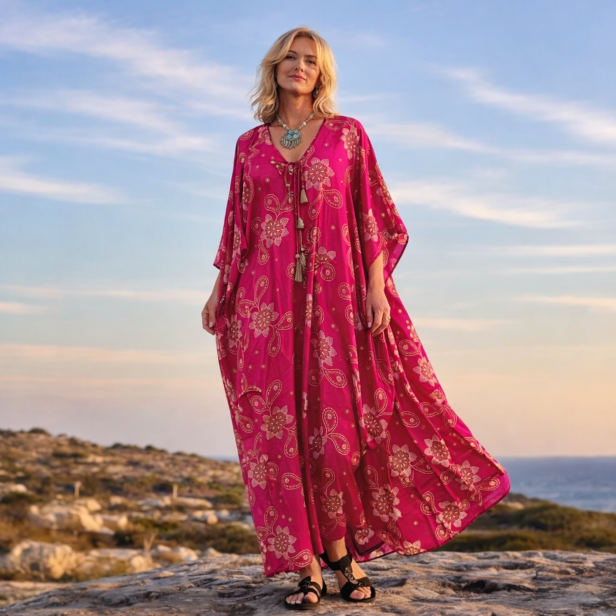 Maya MIRAA Boho Cotton kaftan - Sizes Available AU 16-30