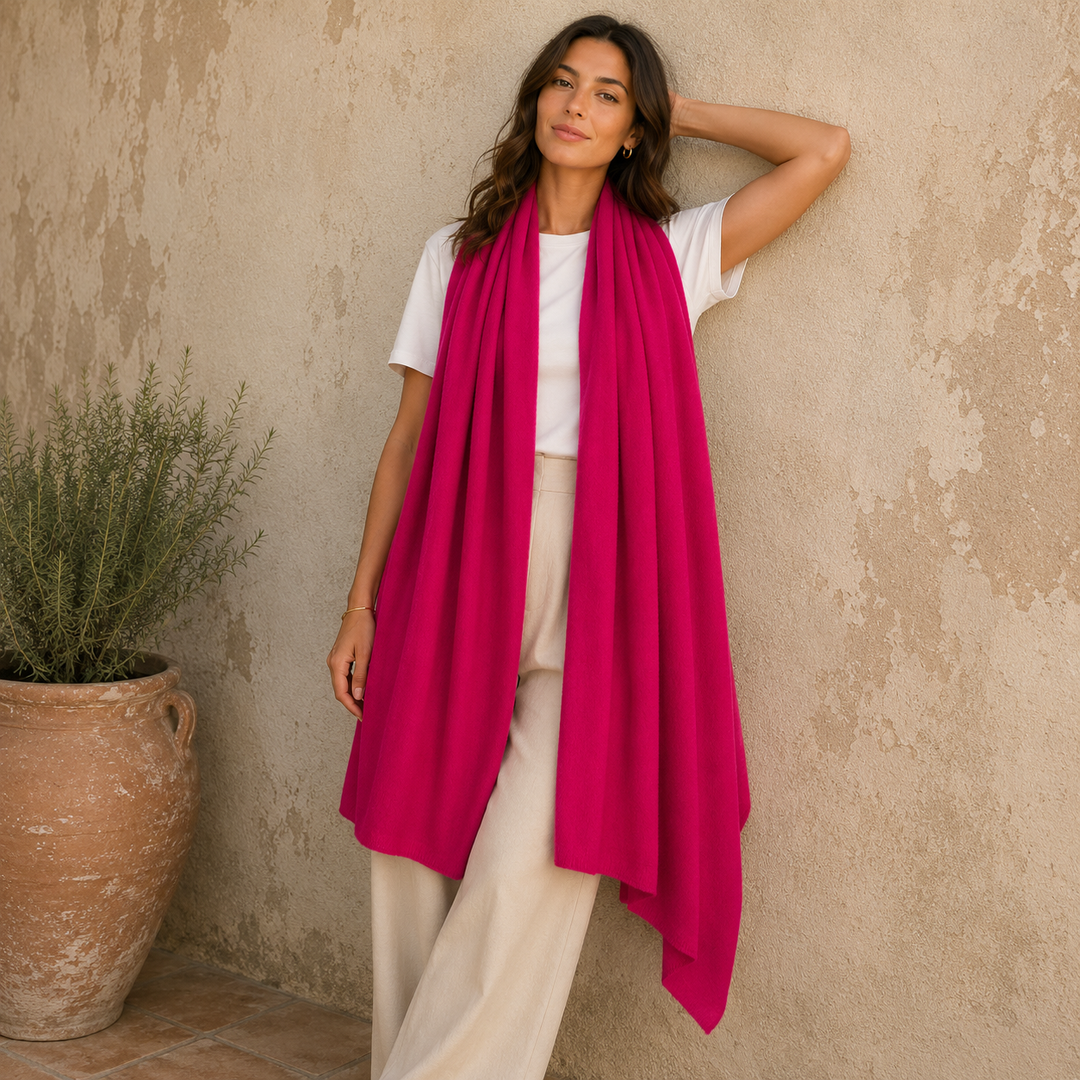 100% Cashmere 2 ply Knitted Julian Oversized Wrap -Unisex -30 Colours available