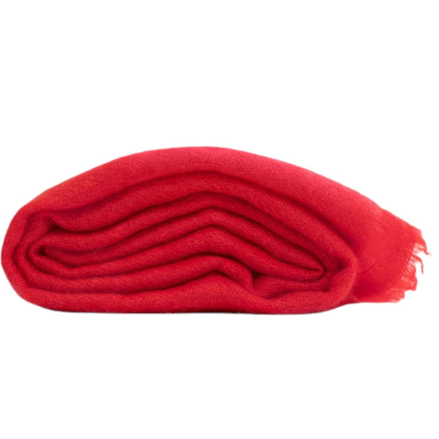 Red Large Handwoven Pure Cashmere Shawl