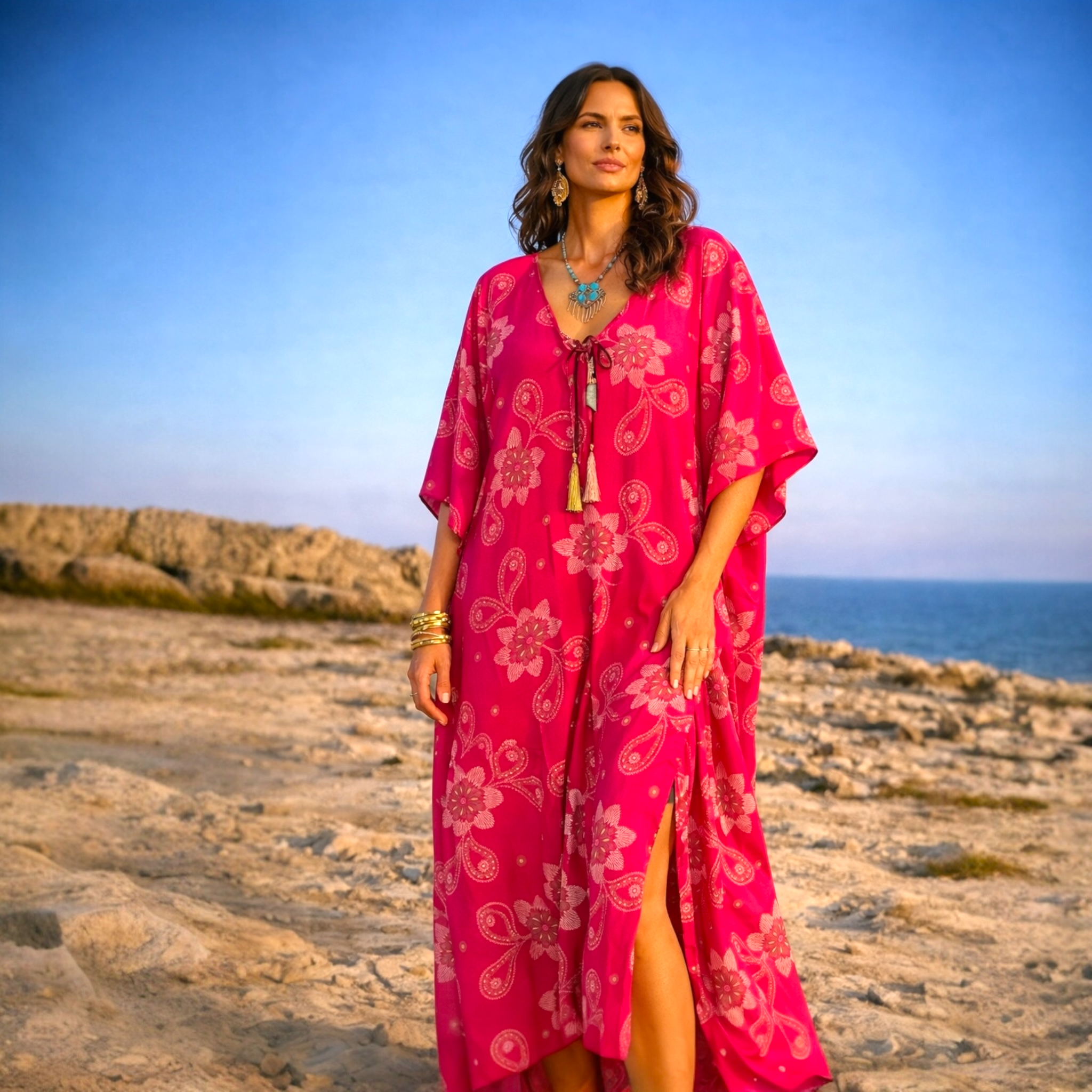 Maya MIRAA Boho Cotton kaftan - Sizes Available AU 16-30