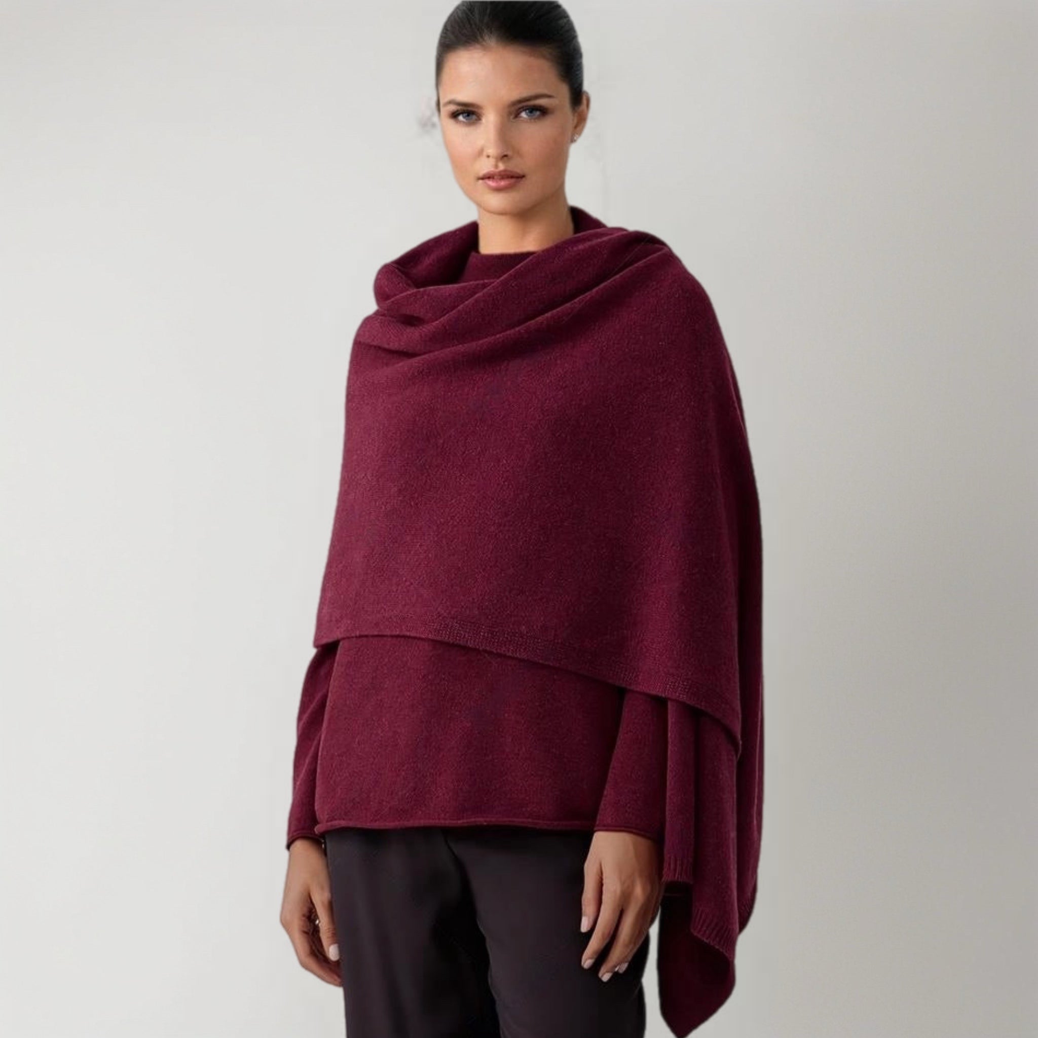 100% Cashmere 2 ply Knitted Julian Oversized Wrap -Unisex -More Colours available
