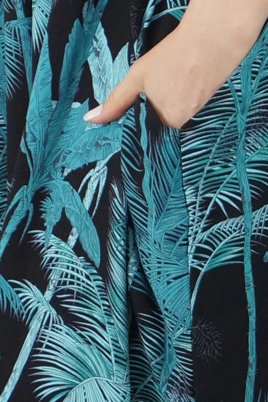 Black Maya Luxe Kaftan Dress -One Size AU 10-30