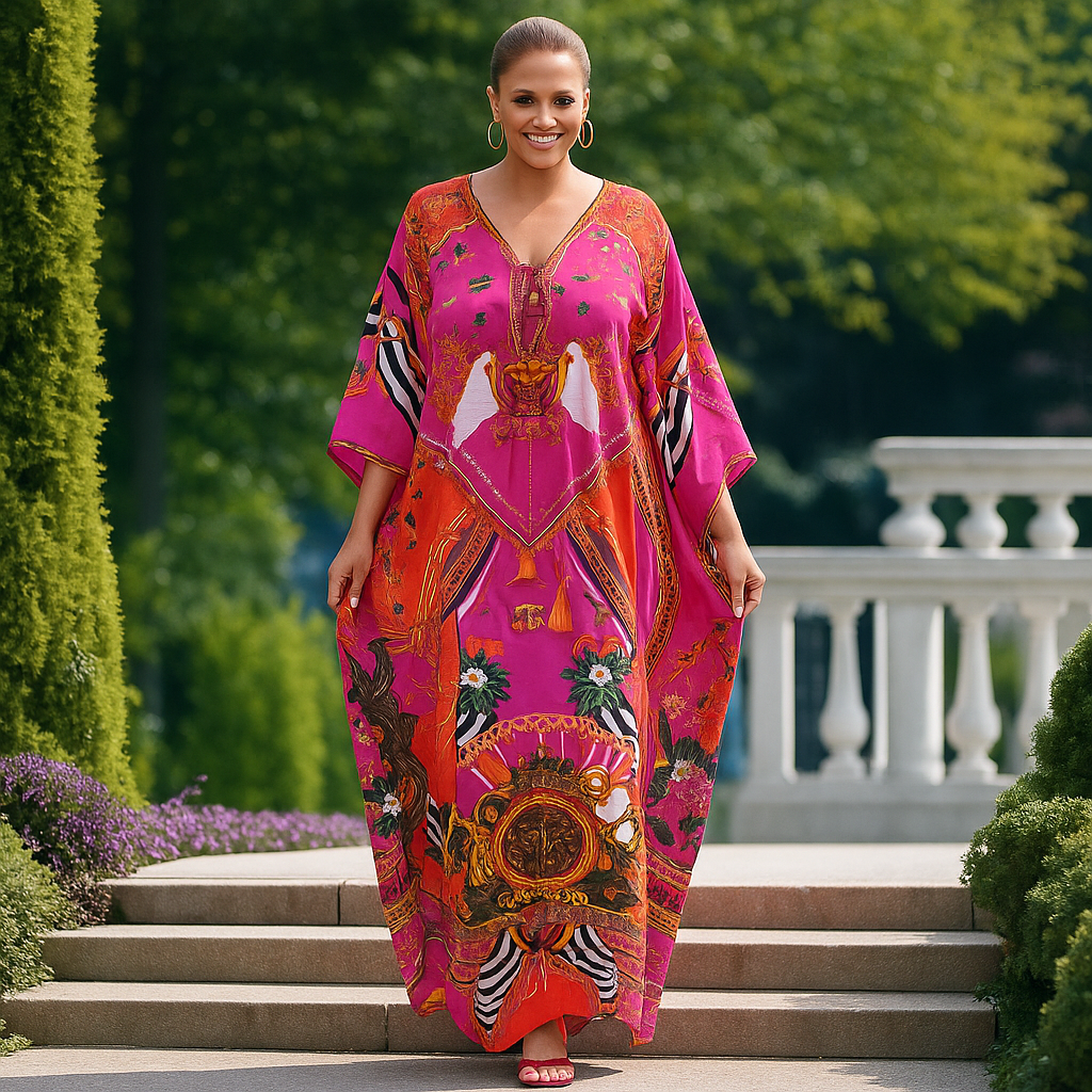 Coco Bella Silk Fuchsia Bliss kaftan-AU 12-22