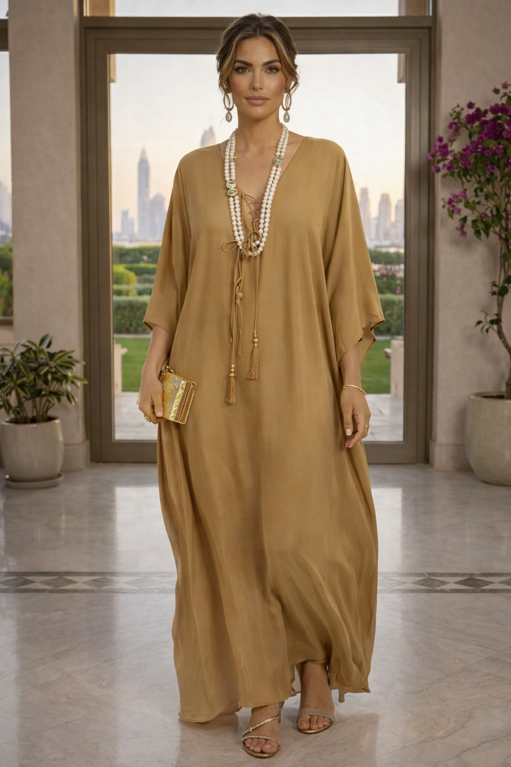 Miloge Taupe Coco Bella kaftan 12-20