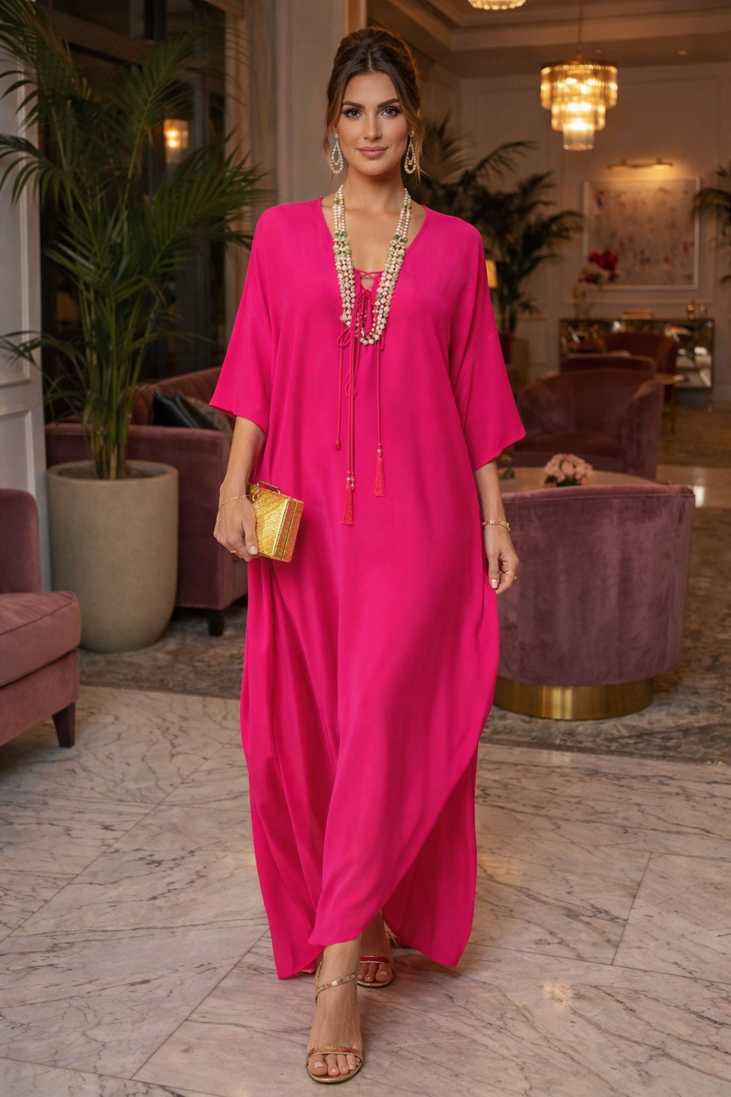 Fuchsia Gez Coco Bella kaftan 12-20