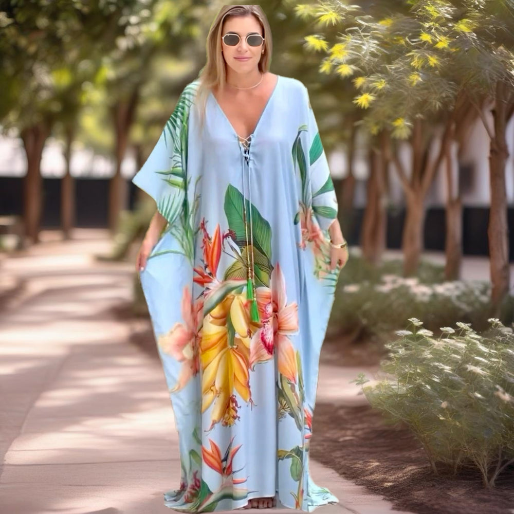 Coco Bella Silk Mix Front Tie Kaftan 12-20-More designs available