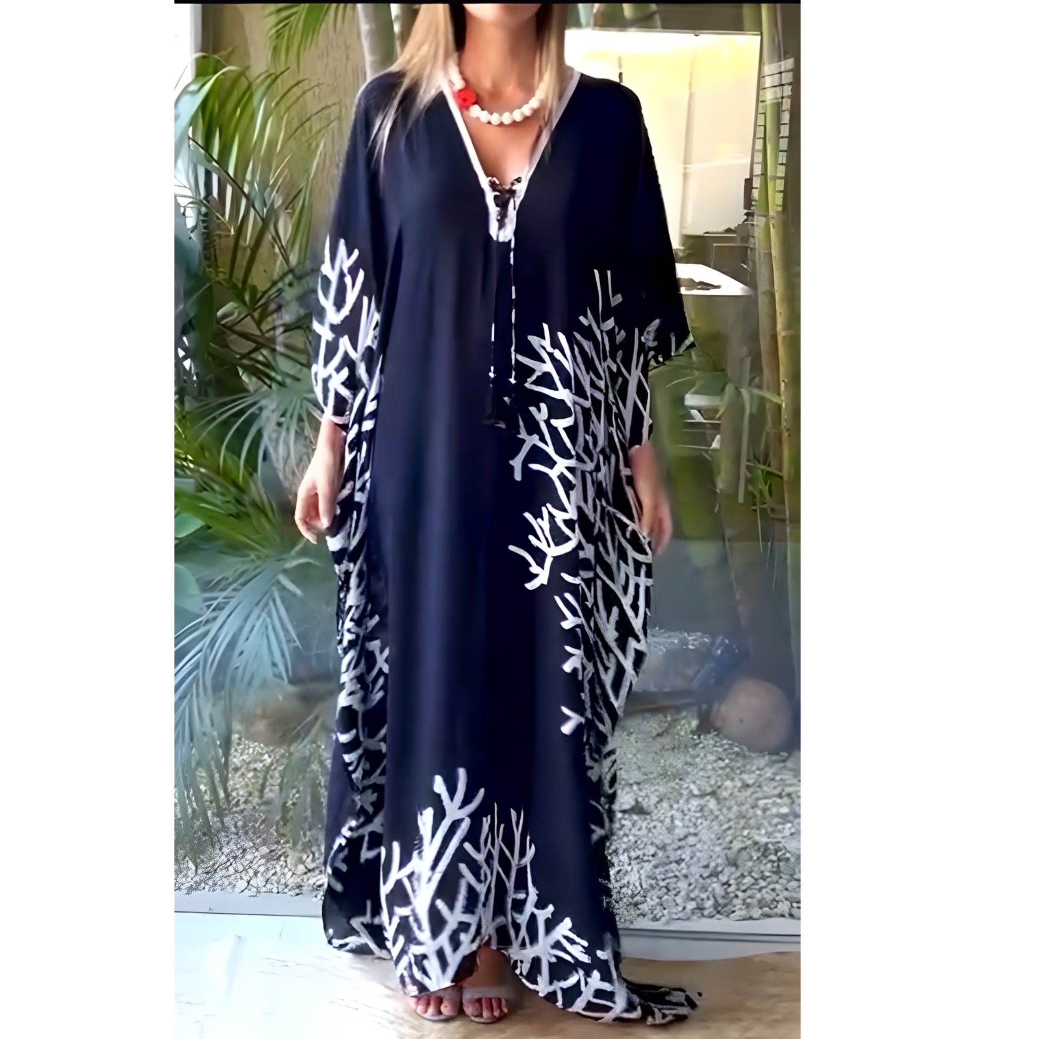 Black Silk Luxurious Coco Bella kaftan 12-20