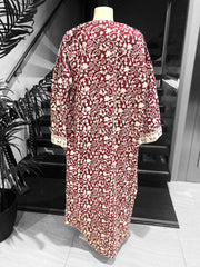 Maya Long Cloak with Detailed Floral Embroidery